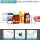 Sorbus Fridge Organizer on Wheels - Rolling Fridge Organizers and Storage Clear Design with Dividers & Handles for Kitchen Organization and Storage - Refrigerator Organizer Bins & Pantry Storage Bins (Curved Top)