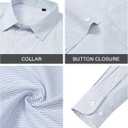 Lion Nardo Mens Dress Shirts Long Sleeve Button Down Shirt Wrinkle Free Stripe Dress Shirt Regular Fit Business Casual Shirts (Blue, XXXL)