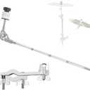 RANMING Drum Set Mounting Clamp Cymbal Stand Extension Arm L-Shaped Cymbal Clamp for 8-12 Inch Splash Cymbals, Adjustable Cymbal Arm for 15-33mm Cymbal Stands,Long Boom Cymbal Arm for Drummer Beginner