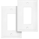 Modern Edge Decorative Wall Plate Switch Plate Outlet Cover, Durable Solid Zinc Alloy (Single Decorator 7PKS, White)