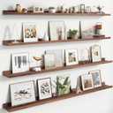 FLYJOE Floating Picture Ledge Shelves for Wall Set of 4, 56 Inch Wall Shelves with Lip Long Large Nursery Book Shelf for Toys Storage Kids Bookshelf Wall Mounted Living Room Bedroom Decor Frames