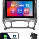2+32G 9-inch Android 12 Car Stereo for Chevrolet Silverado/GMC Sierra 2014-2018 IPS Touchscreen Screen Car Radio with Carplay & Android Auto Support Backup Camera GPS FM Navi BT SWC