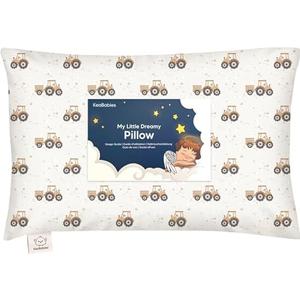 Toddler Pillow with Pillowcase - 13x18 My Little Dreamy Kids Travel Bed Pillows for Sleeping, Organic Cotton Small Pillowcase, Soft & Breathable, Machine Washable, Toddlers 2-5 years old (Tractor)