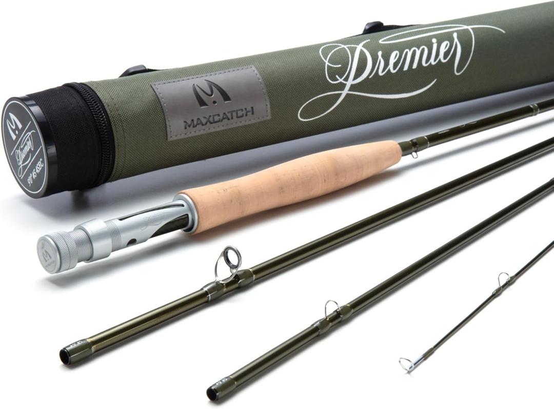 Maxcatch Premier X Fly Fishing Rod, IM8 Graphite, MOD Fast Action, 3-12WT, with Carrying Case