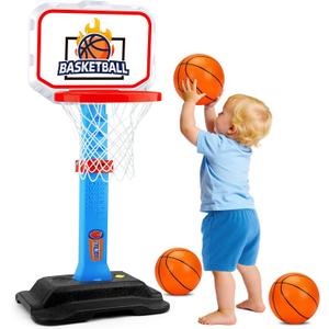 Toddler Basketball Hoop for Kids 1-3, Mini Adjustable Basketball Hoops Indoor with Balls Outdoor Pool Basketball Goal Sports Play Toys for 1 2 3 year old Baby Boys Girls First Birthday Gifts Age 1-2-3