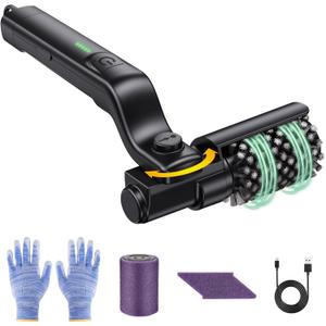 Electric Rotary Grill Brush for BBQ  304 Stainless Steel Rotary Brush Head, Anti-Shedding Bristles, Rechargeable 3-Speed Power Control, Up to 90-Min Runtime, Outdoor Grill Cleaner