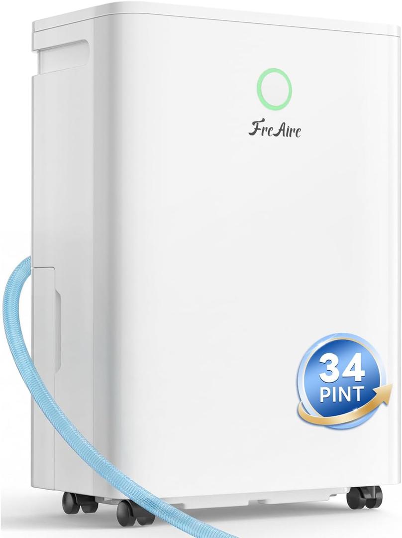 34Pint Dehumidifiers for Home, 40dB Quiet Dehumidifier for Bedroom, Bathroom