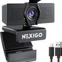 NexiGo N60 Pro (Gen 2) 1080P Webcam with Distortion-Free Lens, USB A to Type-C Data Cable, Noise Reduction Mic & Privacy Cover, for Zoom/Skype/Teams/Webex, Laptop MAC PC Desktop