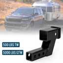 4" Drop/Rise Trailer Hitch Receiver Adapter Extension, Riser Extender, 2-inch Receiver With Pin and Clip