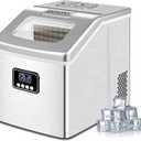 EUHOMY Countertop Ice Maker Machine, 40Lbs/24H Auto Self-Cleaning, 24 Pcs Ice/13 Mins, Portable Compact Ice Maker with Ice Scoop & Basket, Perfect for Home/Kitchen/Office/Bar(Silver)