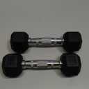 Fitvids Rubber Encased Hex Dumbbell, Multiple Sizes