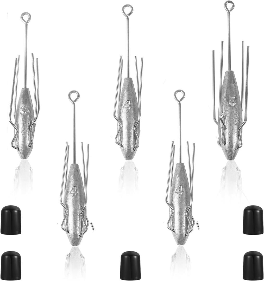 5 PCS Sputnik Sinker Fishing Weights Lead Long Tail Surf Casting Spider Sinkers for Saltwater Catfish Beach Fishing