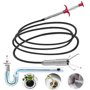 Drain Snake，116" Flexible Grabber Claw Tool Reacher Drain Snake Hair Drain Clog Remover for Toilet Sewer Shower Kitchen Bathroom Tub Clogged Drains Opener Cleaning Tool