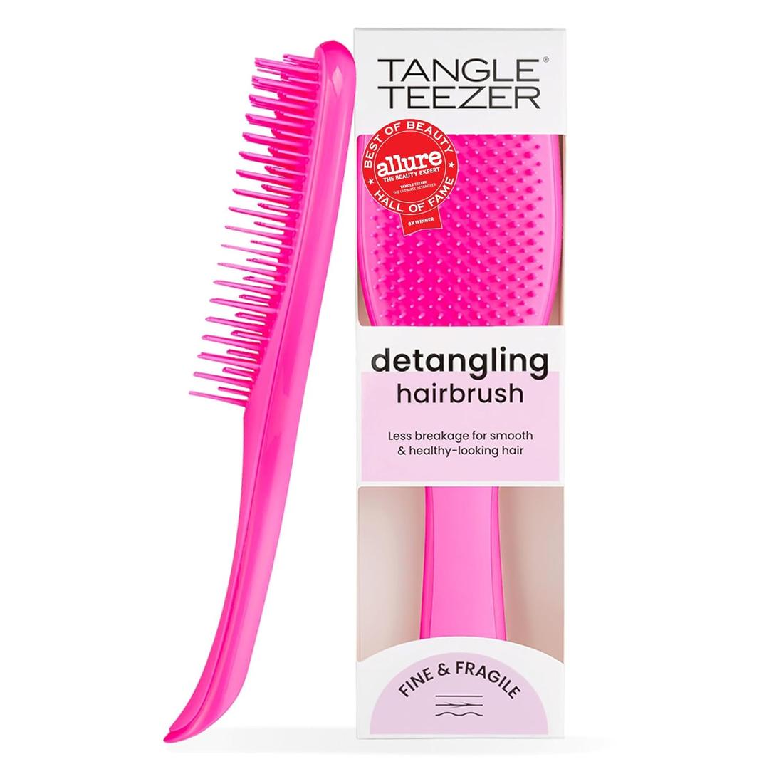 Tangle Teezer Fine Ultimate Detangler Brush, Dry & Wet Hair Brush to Detangle & Reduce Breakage for Fine Hair Types, Runway Pink (Regular)