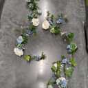 2 Pack Artificial Peony Flower Garland - 6ft Silk Peony Garland Flowers Vine Blue and White Peony Silk Flowers for Wedding Arch Party Table Decoration (Blue)