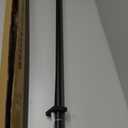 Heavy Duty Double Curtain Rods With Cylindrical Cap Finials 36 to 72" Telescoping 1 Inch Diameter Front and 5/8 Inch Diameter Back Window Drapery Rods, Matte Black