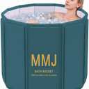 Portable Bathtub for Adults, Foldable Bathtub （31.5"L x 26.6"）Without Installation with Bottom Cotton Clip, Cold Plunge Tub Suitable for Bathing, Space-Saving, Green