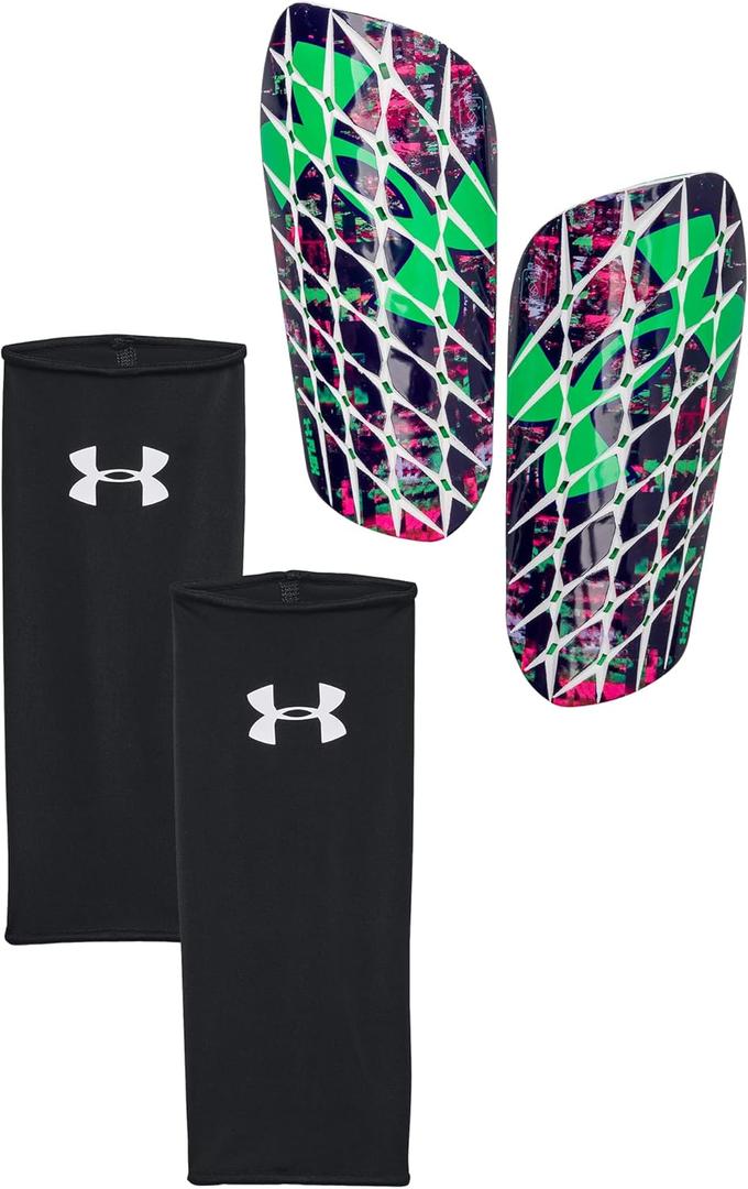 Under Armour Soccer Shin Guards Shadow Pro (Medium, Glitch/Vapor Green)