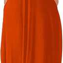 Wolddress Womens Maxi Dress with Pockets 2026 Casual Strap Plus Size Loose Plain Long Office Summer Beach Travel Dresses (Large, Orange)