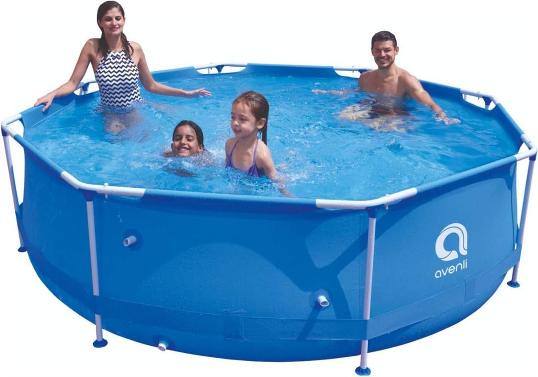 Avenlur Stainless Steel Above Ground Swimming Pool with Easy Set-Up (Pool Only) (10ft x 30in deep)