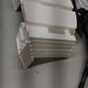 EasyFlex No-Dig Landscape Edging with Anchoring Spikes, 4.5 in. Tall Decorative Adirondack Wood-Look Fence Garden Border, 15 Foot Kit, White (3600WT-15C-6)