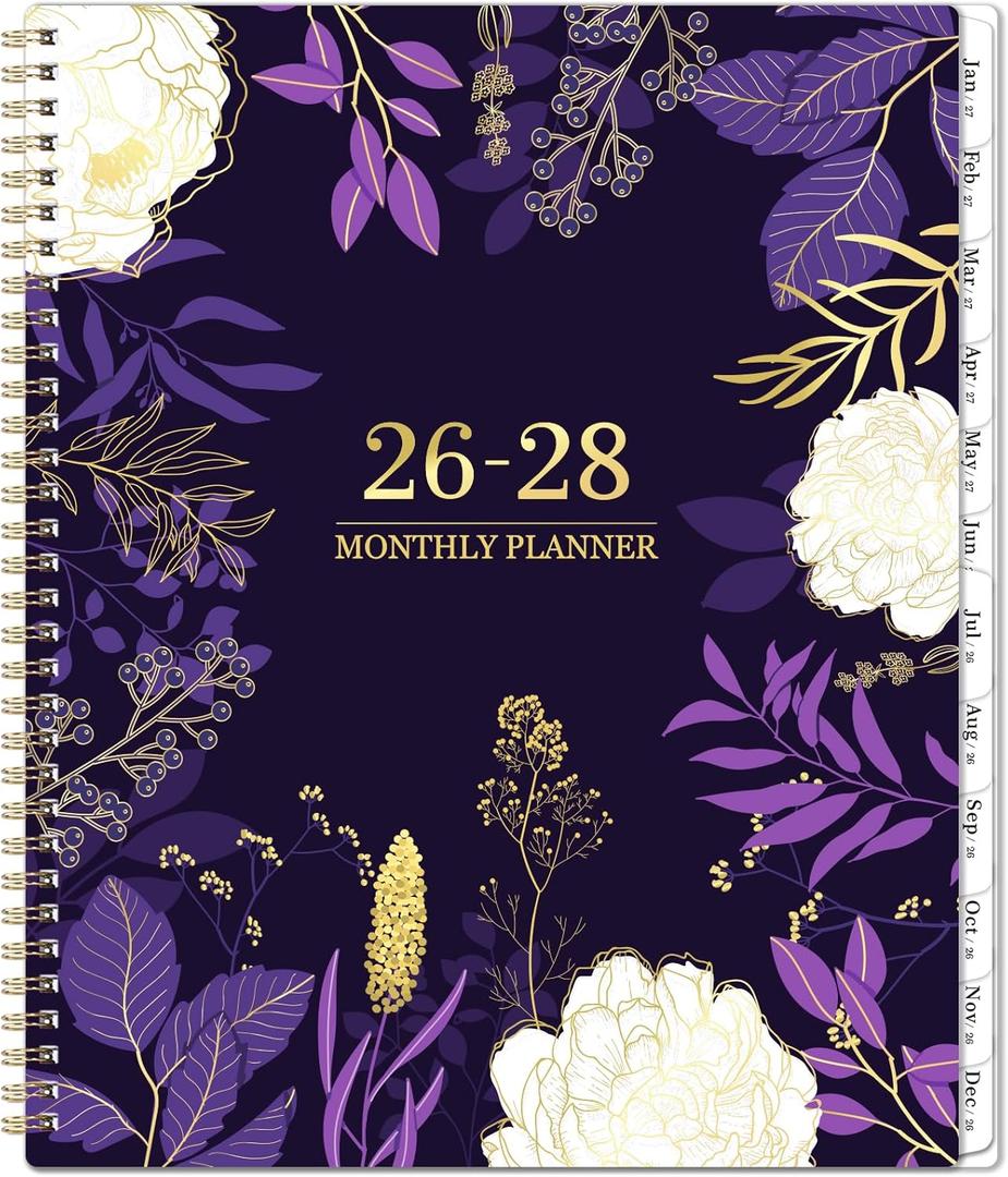 2026-2028 Monthly Planner - 2 Year Monthly Planner/Calendar 2026-2028, July 2026 - June 2028, 11" x 9", 24 Monthly Planner with Tabs, Back Pocket, Holidays, Twin-Wire Binding, Note Pages