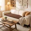 Smiry Couch Cover for Dogs Washable, Non Slip Fuzzy Pet Couch Covers for 3 Cushion Sofa Pet Friendly, Thick Soft Sofa Slipcovers Cushion Protector (Brown, 27.6" x 59")