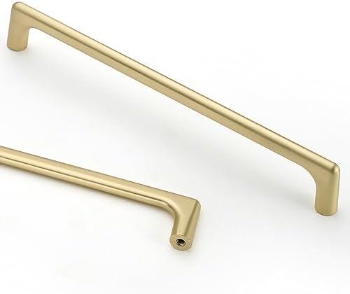 Asidrama 10 Pack 7.5 Inch(192mm) Brushed Gold Cabinet Pulls Cabinet Handles Cupboard Handles Kitchen Cabinet Hardware for Cupboard Drawer Pulls