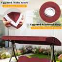 Outdoor Porch Swing Cushions 3 Seater with Swing Canopy, Replacement Cushions for Outdoor Swing, Patio Swing Cushion 25D Foam (Red)