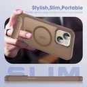 Compatible with iPhone 14 Pro Case [Compatible with Mag-Safe][Adjustable Kickstand][Military Grade Drop Protection] Translucent Phone Case for iPhone 14 Pro,Desert Gold