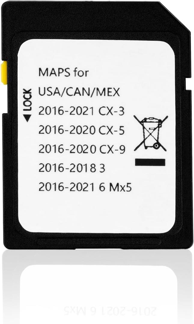 Latest Version Navigation SD Card Fits for Mazda 2014-2018 - 3, 2016-2024 - Mazda 6/CX-3/MX-5, 2016-2020 - CX-5/CX-9 Car GPS Navigation System for USA/Canada/Mexico