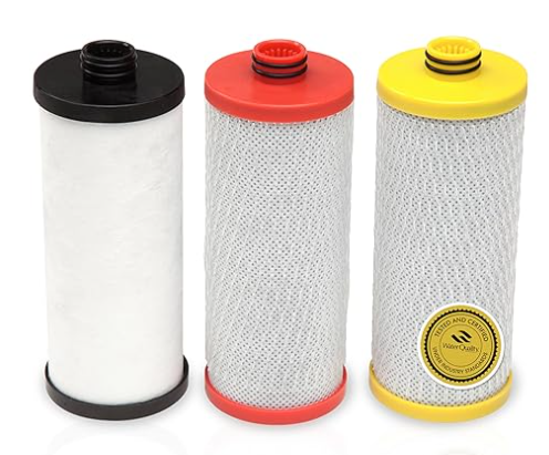 Aquasana Replacement Filter Cartridges | Fit Claryum 3-Stage Under Sink Water Filter | WQA Certified to Reduce Up to 99.99% of PFAS, Microplastics, Lead & Chlorine | AQ-5300R | AQ-C3-R