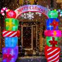 SEASONBLOW 8 FT Christmas Inflatable Gift Boxes Arch Archway with Candy Merry Christmas Decoration Blow Up LED Lighted for Xmas Lawn Yard Garden Home Indoor Outdoor