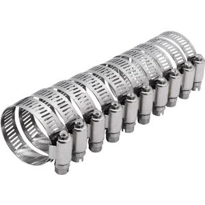 ROADFORMER 1.75" Worm Gear Hose Clamp - SAE 28 Size, Full Stainless Steel with 1/2" Band Width, Working Range 33mm - 57mm Hose Clamps,10 Pack