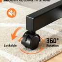 Mobile TV Floor Stand for 13-50 inch LCD LED Flat/Curved Panel Screen TVs up to 44 lbs, Height Adjustable TV Stand Mount with Tilt VESA 200x200, Portable TV Stand with Shelf HT2007BM