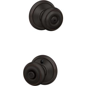Schlage F40 GEO 716 Georgian Door Knob, Bed & Bath Privacy Lock, Aged Bronze