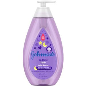 Johnson's Bedtime Baby Bath with Soothing NaturalCalm Aromas, Hypoallergenic & Tear-Free Liquid Baby Bath Formula, No Parabens, Sulfates, Dyes, or Phthalates, 27.1 fl. oz