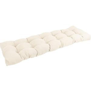 Blazing Needles Twill Tufted Bench Cushion, 55" x 19", Natural 1 Count