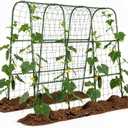 Cucumber Trellis for Raised Bed, Garden Trellis for Climbing Plants Outdoor, Metal Arch Trellis U-Shape Vegetables Support for Tomotoes Grape Vines Beans Peas (Green, 48" L x 24" W x 48" H)