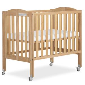 Dream On Me 2-in-1 Portable Mini Crib, Non-Full Size Baby Crib for Small Spaces, 2 Mattress Heights, Compact Travel Design, Includes Mattress, GREENGUARD Gold & BSA Certified, Natural