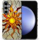 CARLOCA Case for Samsung Galaxy S25 FE,Sun Stars Celestial Stained Glass Design- Hybrid Dual Protection Soft TPU + Hard PC, Shockproof Anti-Scratch Cover Men Women Stylish Protective Phone Case