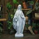Large Virgin Mary Paintable Statue 32H Outdoor Garden European Catholic Christianity Yard Patio Carp Pond Lawn Indoor Church Entryway Porch Home Altar Decor Memorial Angel Holy Patron Saint Religious