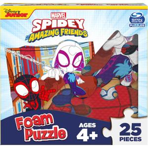 Spin Master Games, Marvel Spidey and His Amazing Friends Puzzles, Squishy Foam Puzzle, 25 Pieces, Spiderman Toys, for Ages 4 & Up