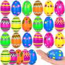 Envotek 36 Pack Gold Easter Eggs, 2.4 Inch Metallic Plastic Empty Golden Eggs Fillable for Easter Eggs Hunt, Easter Basket Stuffers Fillers, Classroom Prize Supplies, Filling Treats and Party Favors