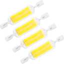 78mm 5W R7S LED Bulbs (4 Pack) 100W Halogen Equivalent 78mm R7S LED J-Type t3 120V Dimmable 6000K Daylight White Double Ended Flood Light Landscape Lights (White)