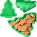 Zopeal 12 Pieces Christmas Tree Mitten Sock Shaped Plates, 3D Food Reusable Snack Tray, Cookies, Chips, Candy Dip Dessert Plates for Christmas Party Supplies Decorations Platter (Tree)