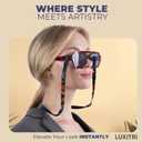 2 x Beaded Glasses Strap - Handmade Multi-Colored Beaded Sunglasses Strap - Cute & Sturdy Eye Glasses Holders Around Neck