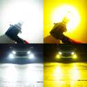 D-Lumina H10 Switchback LED Fog Light Bulbs, 8000 Lumens 40W 300% Brightness Dual Color 6000K Xenon White/3000K Golden Yellow, 9145 9140 9045 9040 LED Fog Light DRL Bulb Upgrade Replacement, Pack of 2