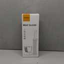 Fresh Meat Slicer, Manual Meat Slicer for Fresh Raw Meat, Meal Prep for the Week, Adjustable Thickness 2mm or 4mm, 17 Blades get 18 Meat Slices, Meat Cleavers can be Sliced, Striped, Diced -Gray