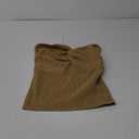 Womens Strapless Crop Top Sexy Sweetheart Neck Ribbed Knit Twisted Knot Front Scoop Underbust Sleeveless Y2K Crop Tube CamisoleTanks Top (Large, Khaki)